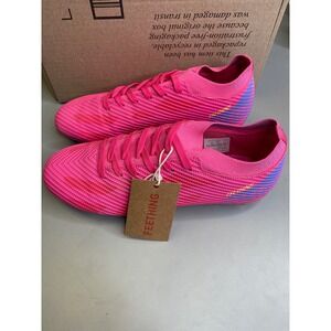 FEETHING Soccer Cleats Pink Purple Firm Ground Athletic Shoes Mens 7